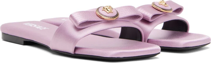 Versace Purple Medusa Mules - Image 4