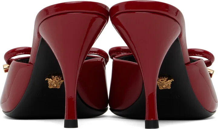 Versace Red Opera Bow Patent 85 mm Heeled Sandals - Image 2