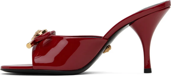 Versace Red Opera Bow Patent 85 mm Heeled Sandals - Image 3