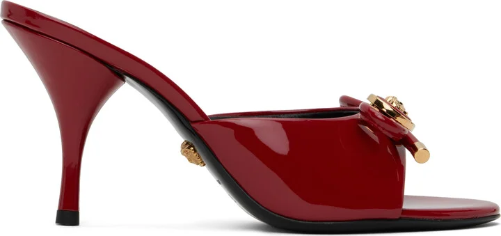 Versace Red Opera Bow Patent 85 mm Heeled Sandals