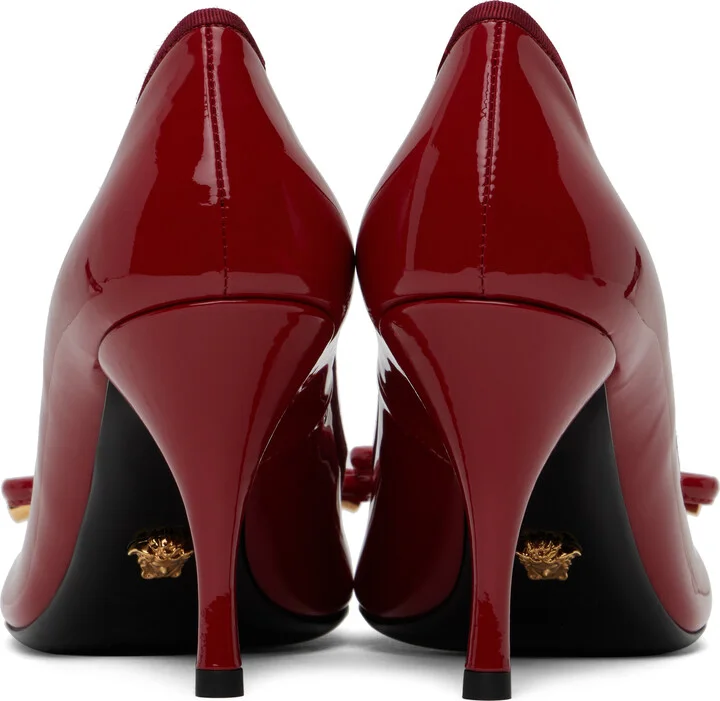 Versace Red Opera Bow Patent 85 mm Heels - Image 2