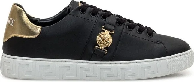 Versace Round-Toe Lace-Up Sneakers