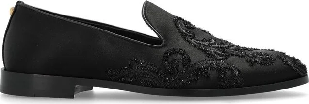 Versace Sequin-Detailed Slip-On Loafers