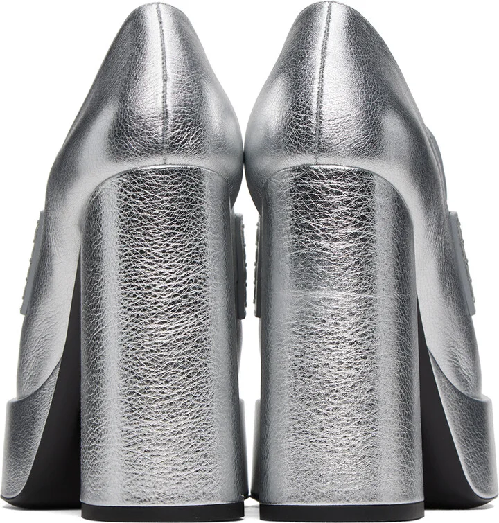 Versace Silver '95 Medusa Platform Pumps - Image 2