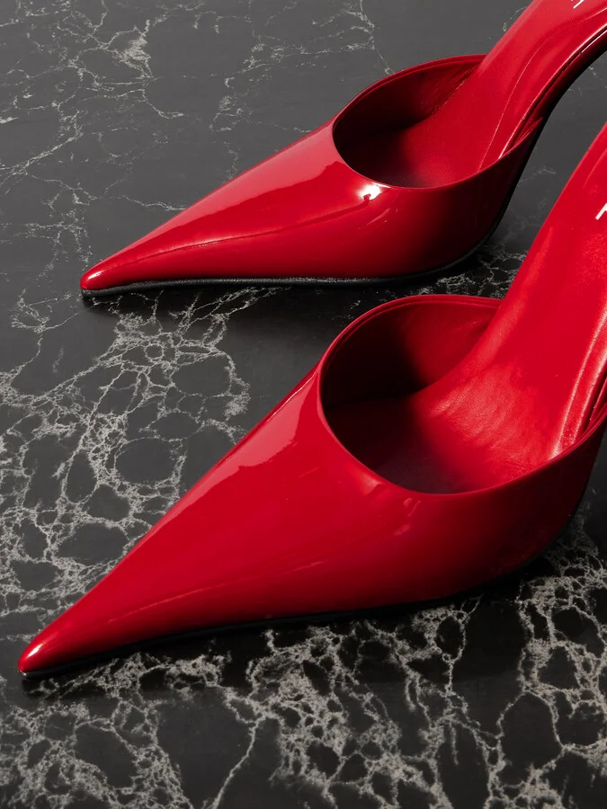 Versace - Slice Patent-leather Pumps - Red - Image 4