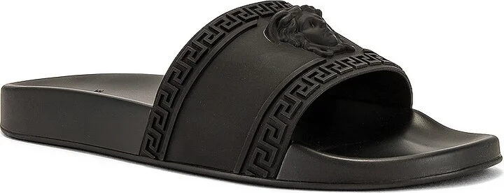 VERSACE Slide Sandals in Black - Image 2