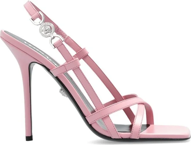 Versace Square-Toe Heeled Sandals