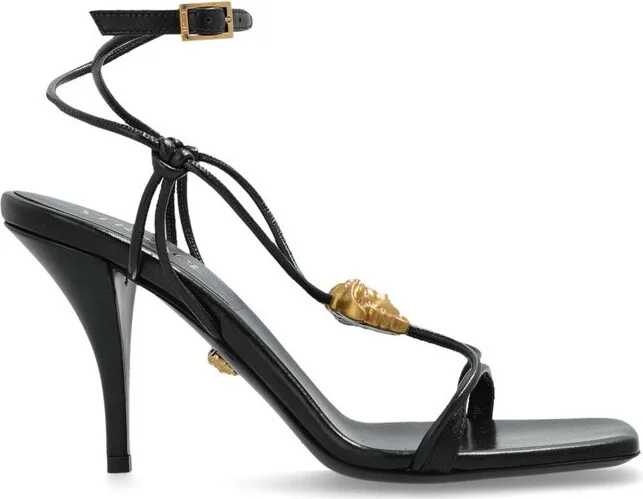 Versace Square-Toe Heeled Sandals