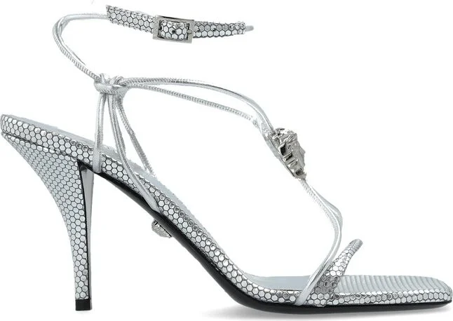 Versace Square-Toe Heeled Sandals