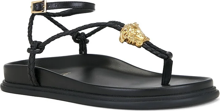 VERSACE Strappy Sandal in Black - Image 2