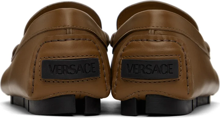 Versace Tan Medusa Biggie Driver Loafers - Image 2