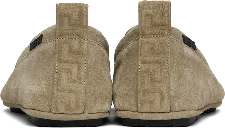 Versace Taupe Villa Suede Driver Loafers - Image 2
