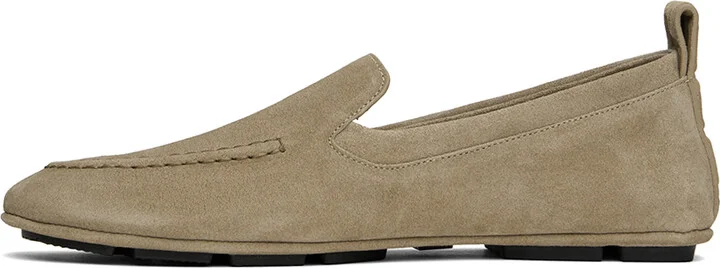 Versace Taupe Villa Suede Driver Loafers - Image 3