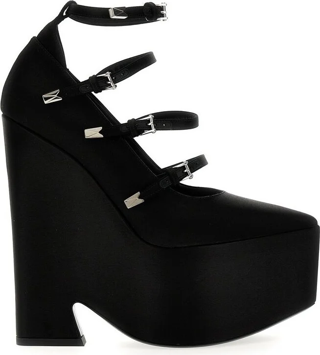 Versace Tempest Strappy Platform Pointed Toe Pumps