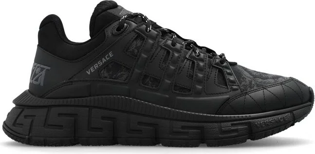 Versace Trigreca Barocco-Jacquard Lace-Up Sneakers