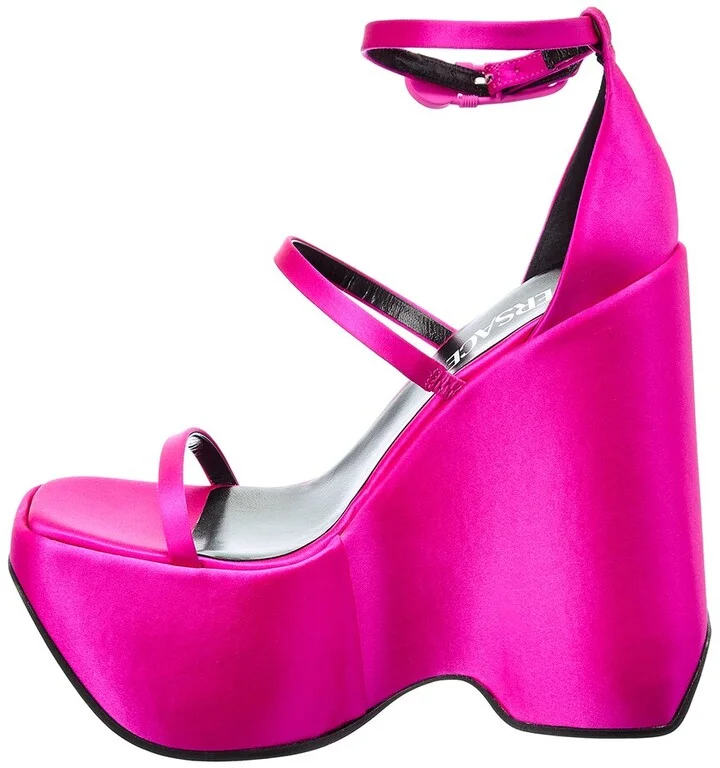 Versace Triplatform Satin Sandal - Image 2