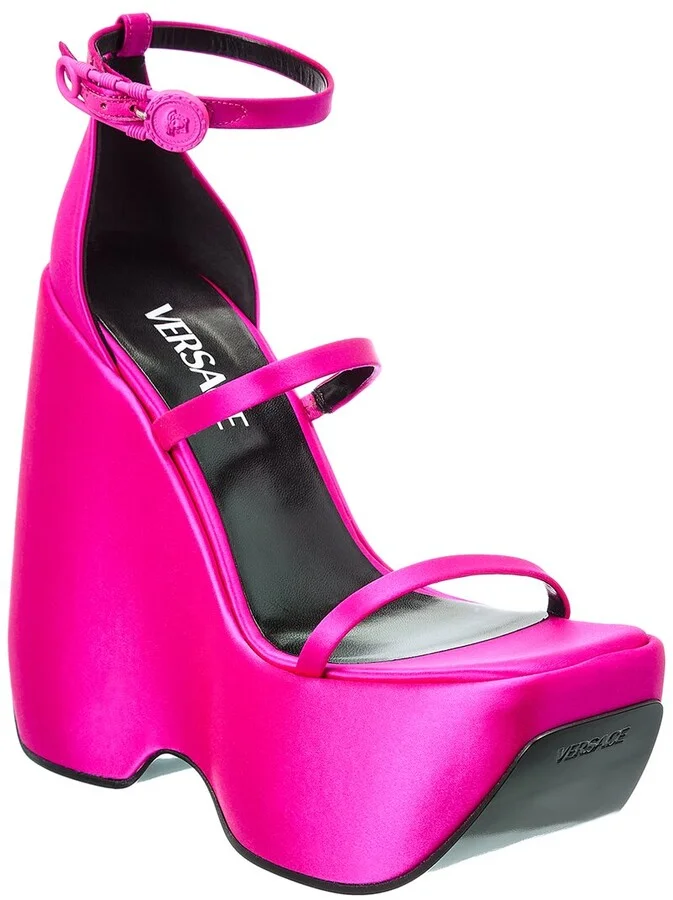Versace Triplatform Satin Sandal