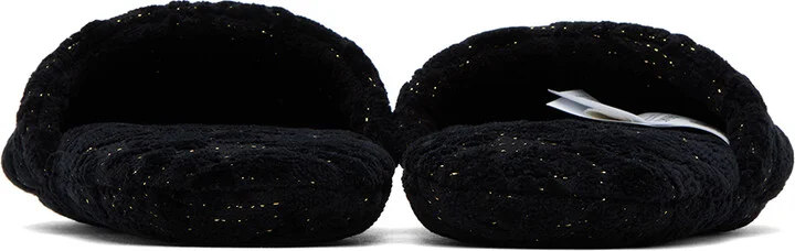 Versace Underwear Black Barocco Slippers - Image 2