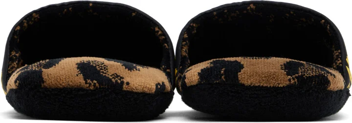 Versace Underwear Black & Yellow 'I Heart Baroque' Slippers - Image 2