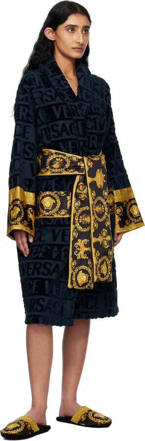 Versace Underwear Black & Yellow 'I Heart Baroque' Slippers - Image 5
