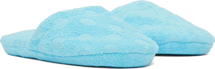 Versace Underwear Blue Polka Dot Slippers - Image 4