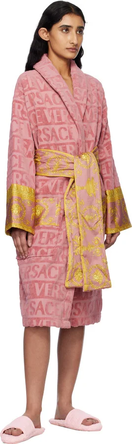 Versace Underwear Pink 'Versace' Allover Slippers - Image 5