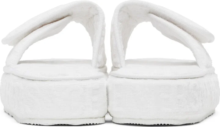 Versace Underwear White 'Versace' Allover Slippers - Image 2