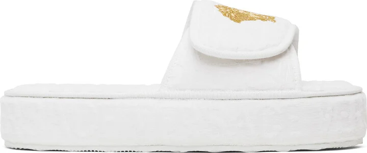 Versace Underwear White 'Versace' Allover Slippers