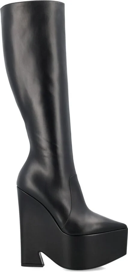 Versace Wedge High-Heeled Boots