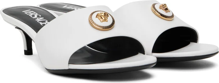 Versace White Alia 45 mm Heeled Sandals - Image 4