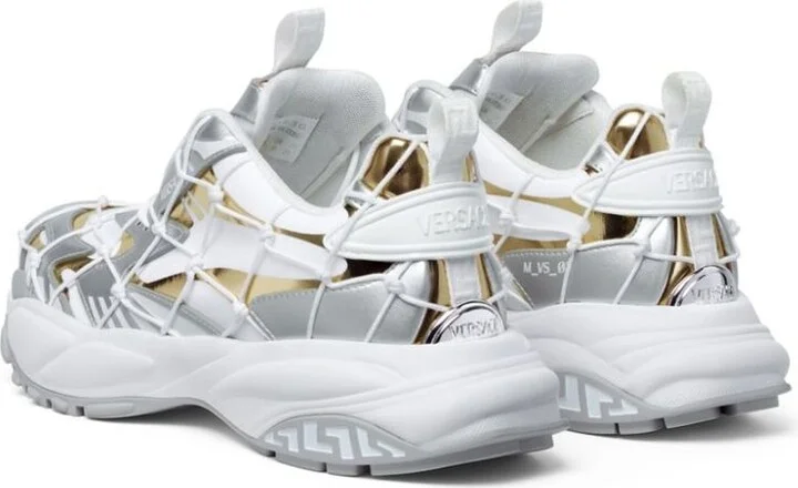 Versace White And Yellow Sneakers - Image 2