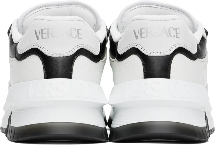 Versace White & Black Odissea Sneakers - Image 2
