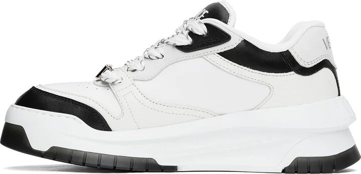 Versace White & Black Odissea Sneakers - Image 3