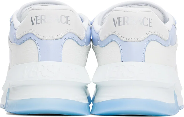 Versace White & Blue Odissea Sneakers - Image 2