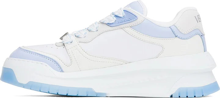 Versace White & Blue Odissea Sneakers - Image 3