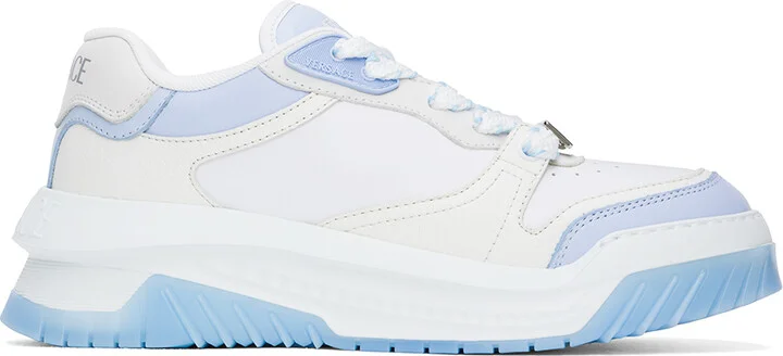 Versace White & Blue Odissea Sneakers