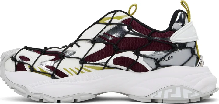 Versace White & Burgundy 'Versace' Mercury M_VS_03 Sneakers - Image 3