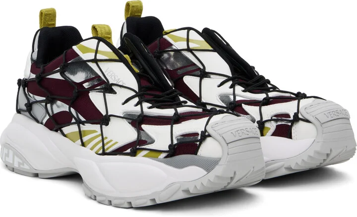 Versace White & Burgundy 'Versace' Mercury M_VS_03 Sneakers - Image 4