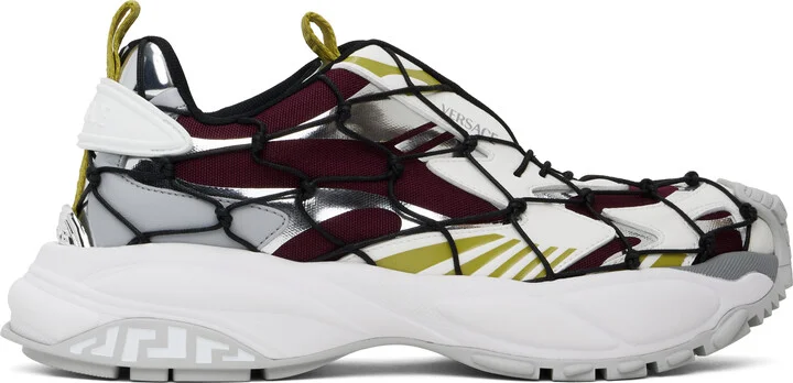 Versace White & Burgundy 'Versace' Mercury M_VS_03 Sneakers