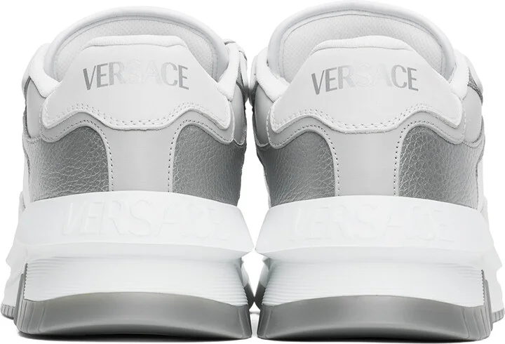 Versace White & Gray Odissea Sneakers - Image 2