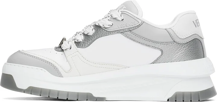 Versace White & Gray Odissea Sneakers - Image 3