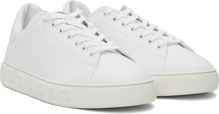 Versace White Greca Sneakers - Image 4