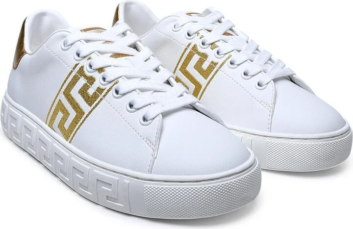 Versace White Leather Sneakers - Image 2
