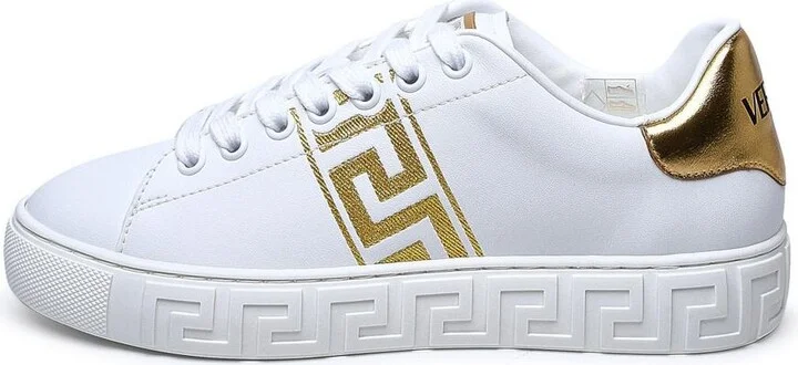 Versace White Leather Sneakers - Image 3