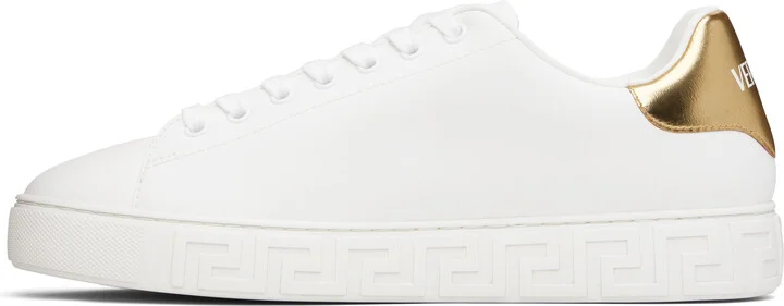 Versace White Logo Greca Sneakers - Image 3