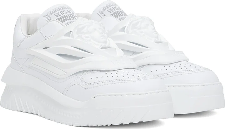 Versace White Odissea Sneakers - Image 4