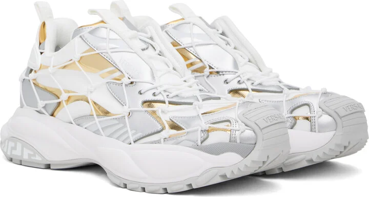 Versace White & Silver 'Versace' Mercury M_VS_03 Sneakers - Image 4