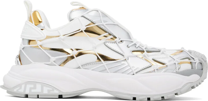 Versace White & Silver 'Versace' Mercury M_VS_03 Sneakers