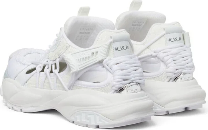 Versace White Sneakers With Panelled Design And Cut-Out - Image 5