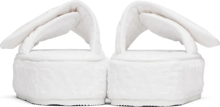 Versace White 'Versace Allover' Slippers - Image 2